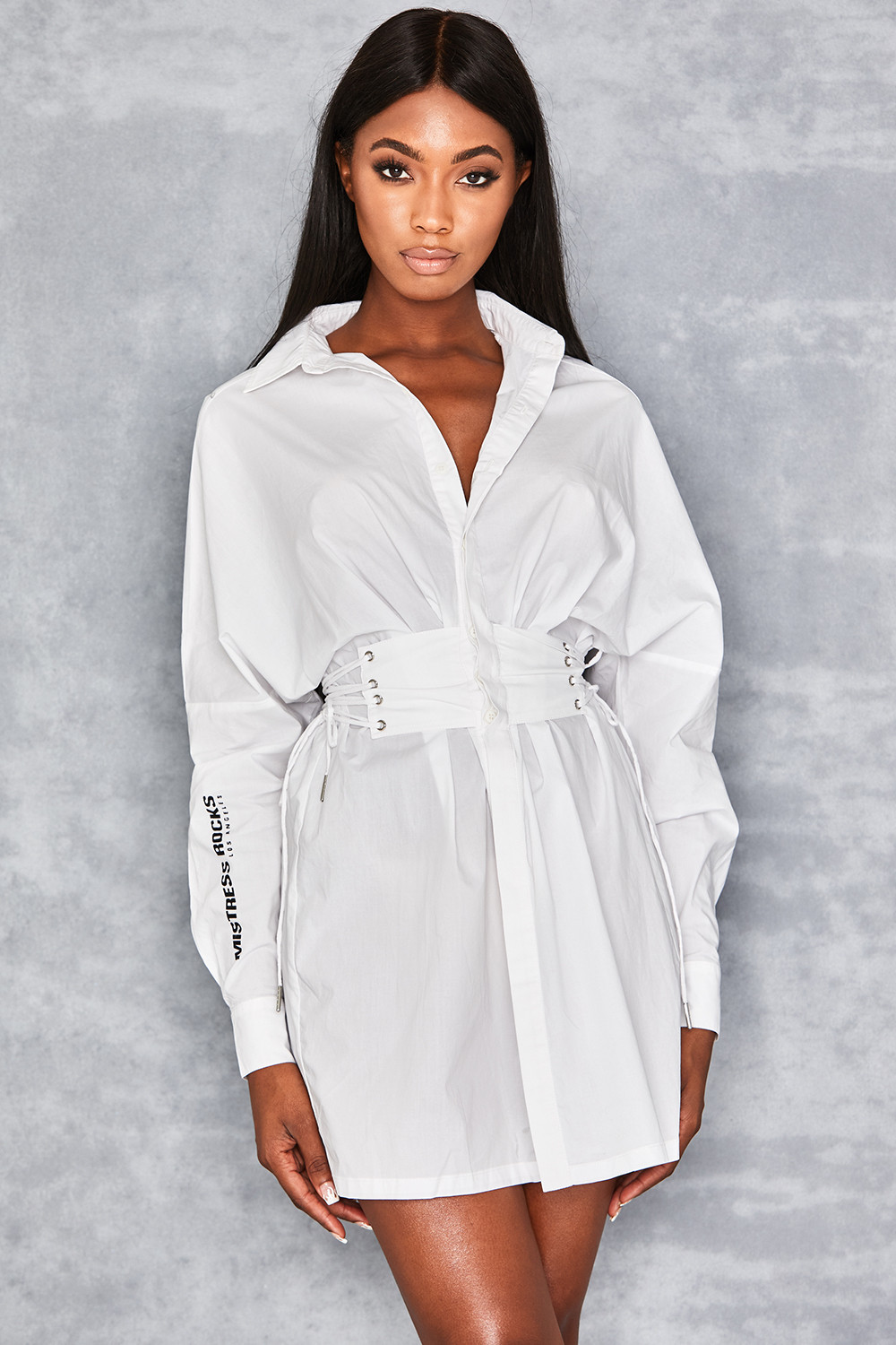 Back At It' Cotton Corset Shirt Dress - Mistress Rock