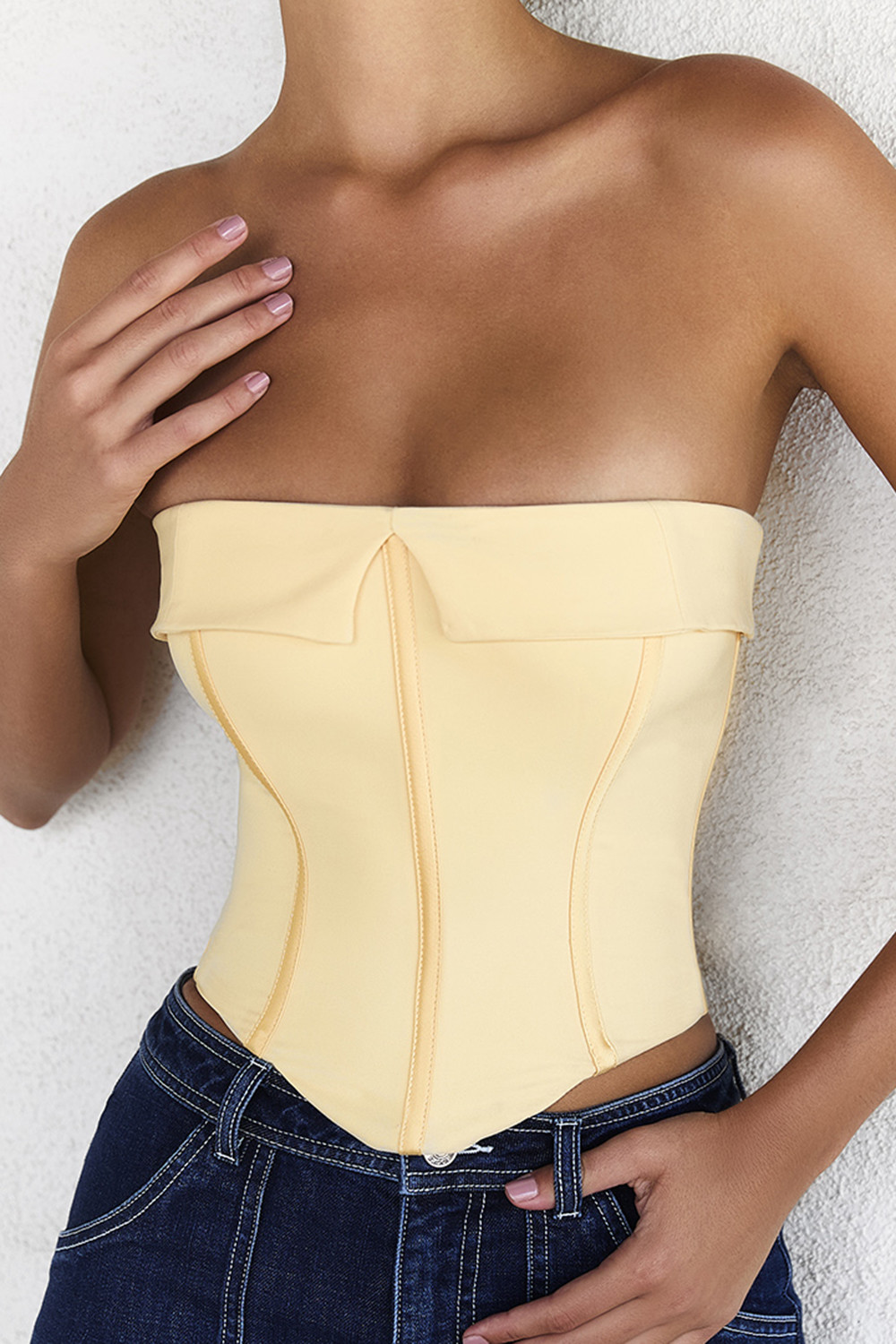 Butter Fold Over Strapless Corset - Mistress Rock