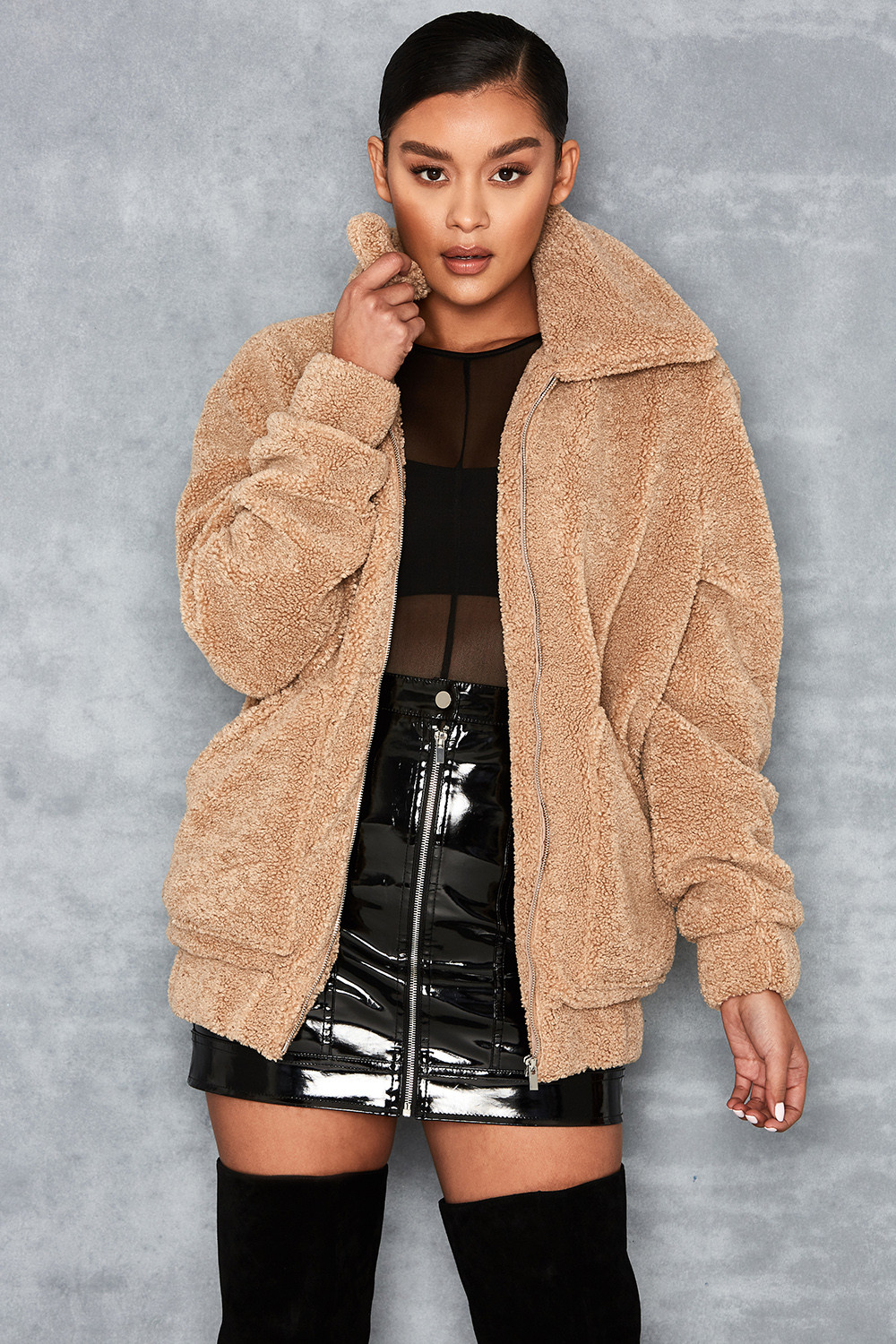 oversized teddy jacket